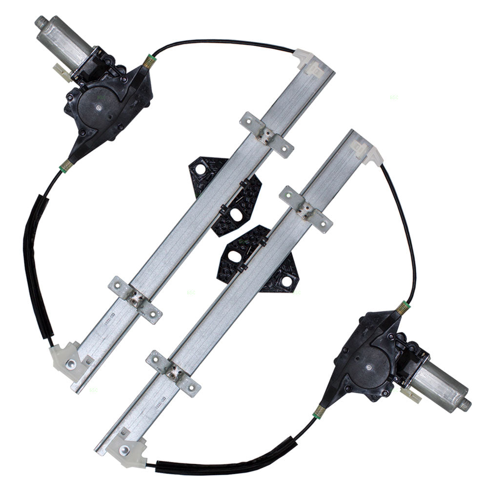 Brock Replacement Driver and Passenger Front Power Window Regulators with Motors Compatible with 1995-2000 Contour Mystique F5RZ5423209A F5RZ5423208A