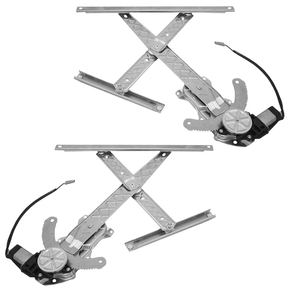 Brock Replacement Driver and Passenger Front Power Window Lift Regulators & Motors Assemblies Compatible with 1997-1998 F150 F250 Light Duty Pickup Truck