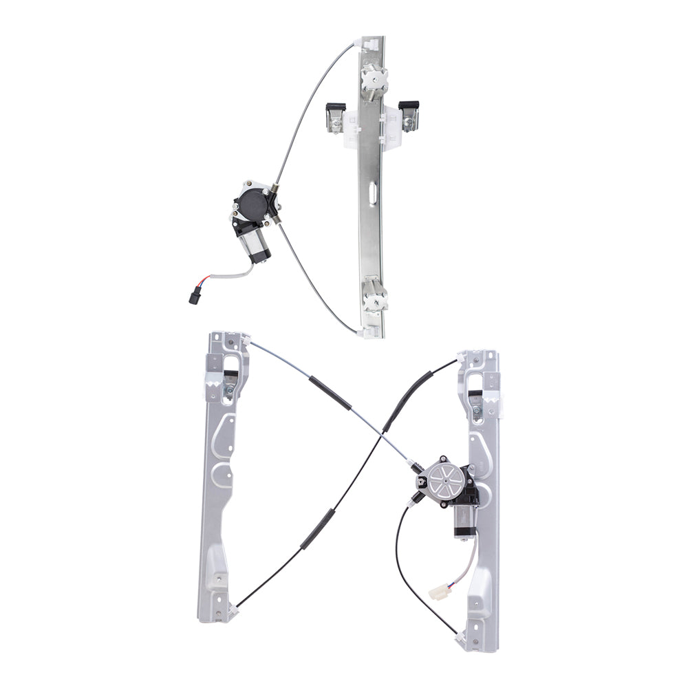 Brock Replacement Front and Rear Driver Side Power Window Regulators with Motor Compatible with 2009-2010 F-150/Lobo