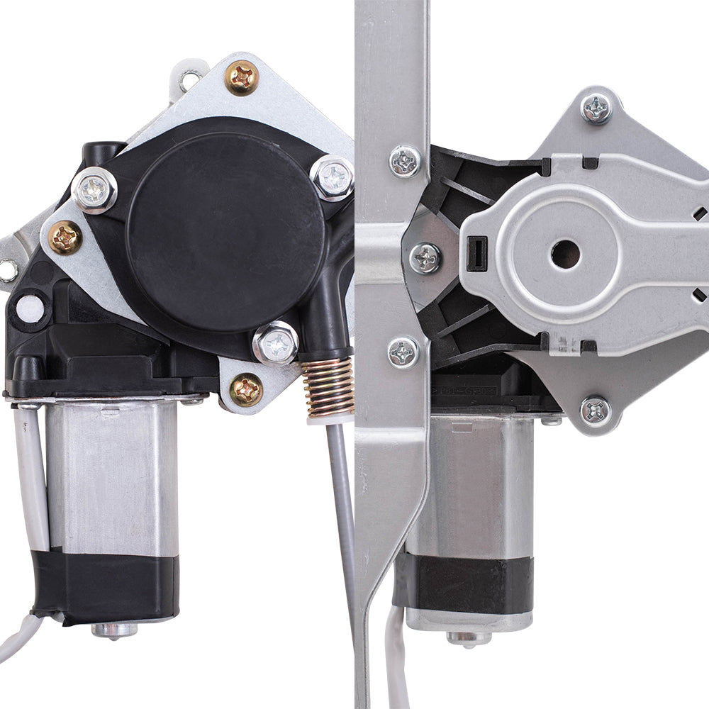 Brock Replacement Front and Rear Driver Side Power Window Regulators with Motor Compatible with 2009-2010 F-150/Lobo