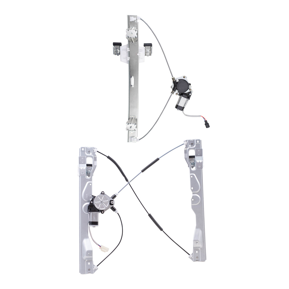 Brock Replacement Front and Rear Passenger Side Power Window Regulators with Motor Compatible with 2009-2010 F-150/Lobo