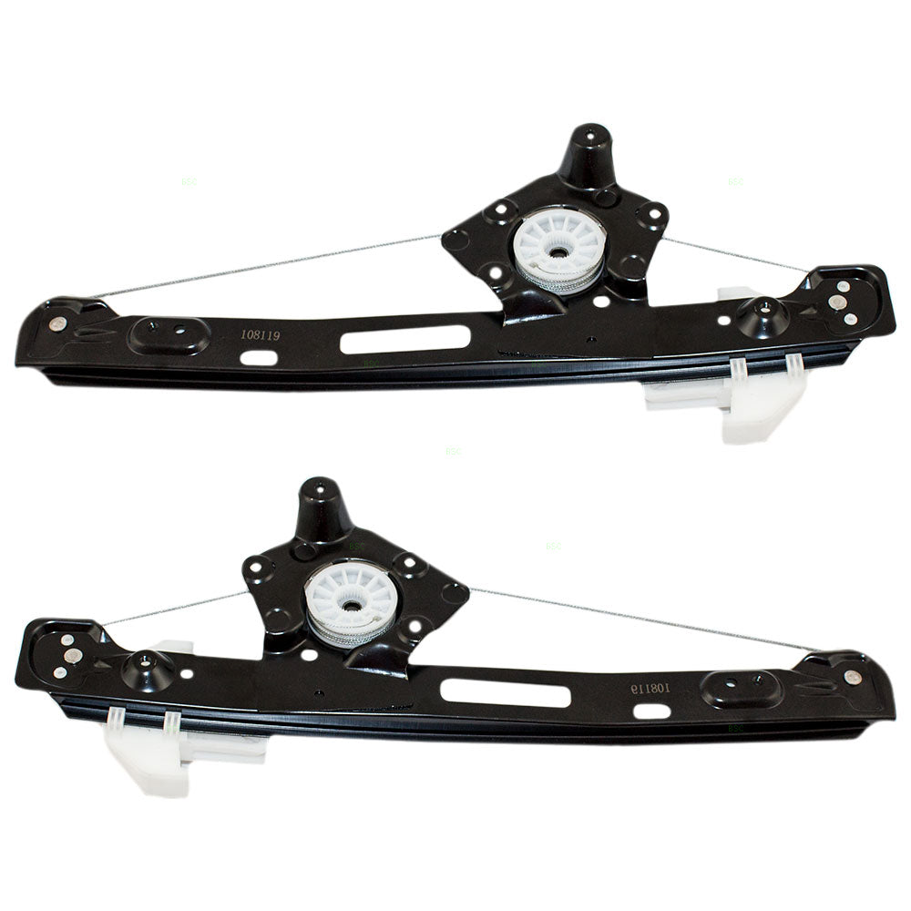 Brock Replacement Driver and Passenger Rear Power Window Lift Regulators Compatible with 2000-2007 Focus 6S4Z 5427001 A 6S4Z 5427000 A