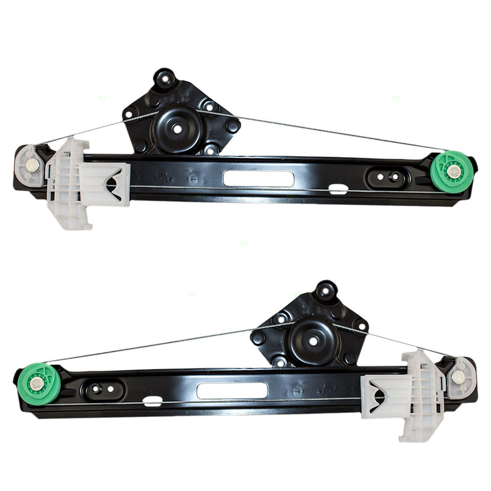 Brock Replacement Driver and Passenger Rear Power Window Lift Regulators Compatible with 2000-2007 Focus 6S4Z 5427001 A 6S4Z 5427000 A