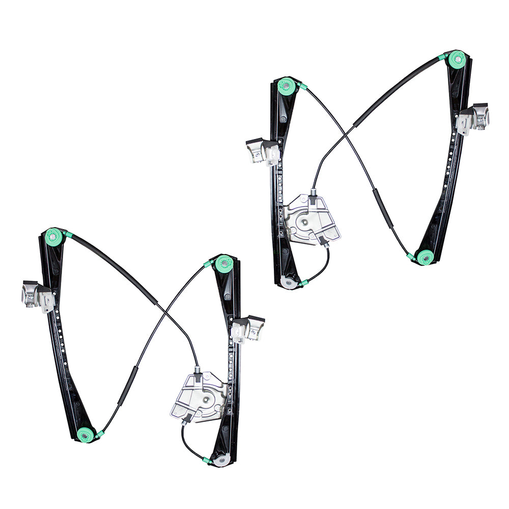 Brock Replacement Driver and Passenger Front Power Window Lift Regulators Compatible with 2000-2002 S-Type LS YW4Z5423209AA YW4Z5423208AA-PFM