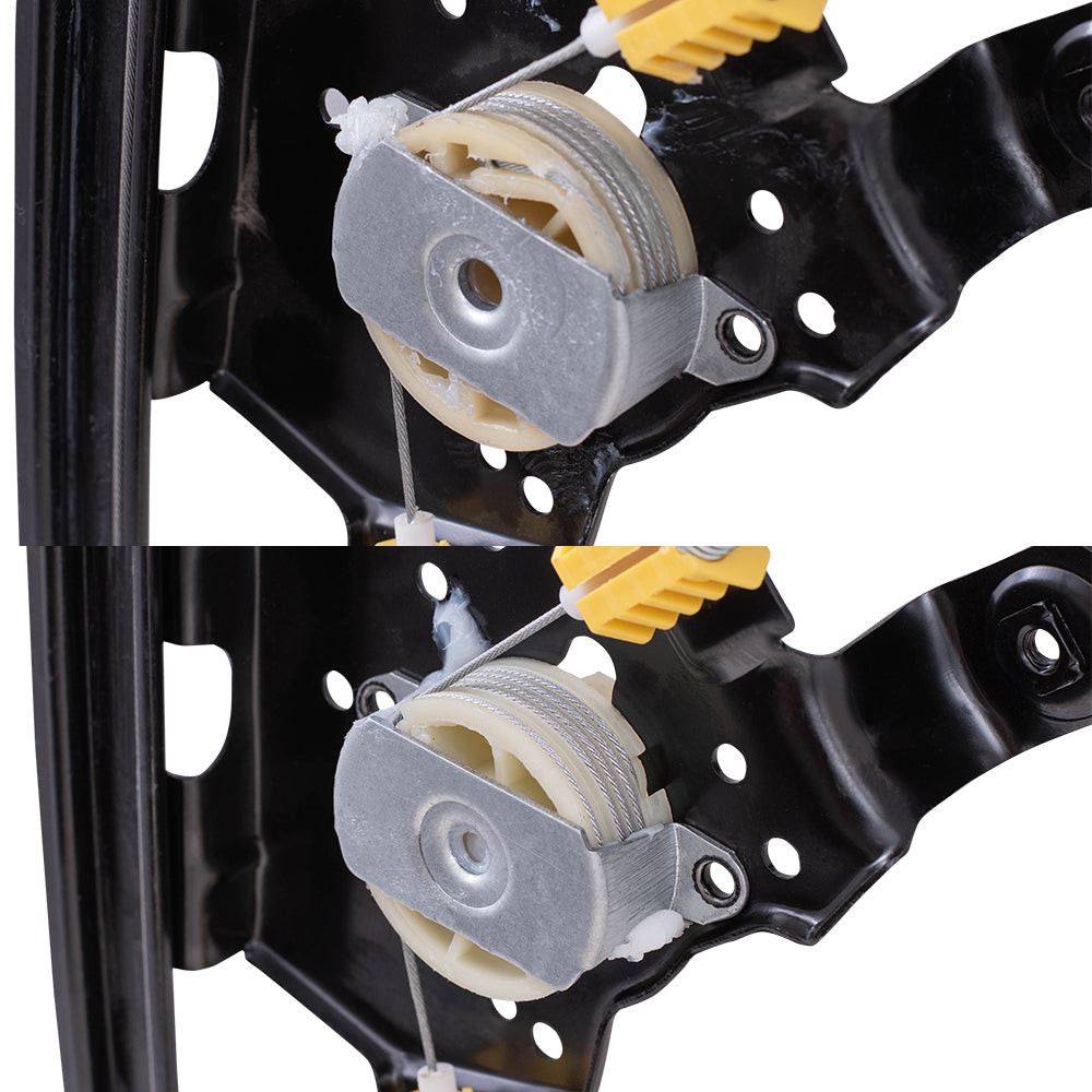 Brock Replacement Front and Rear Driver Side Power Window Regulators without Motor Compatible with 2004-2008 F-150/Lobo & 2006-2008 Mark LT