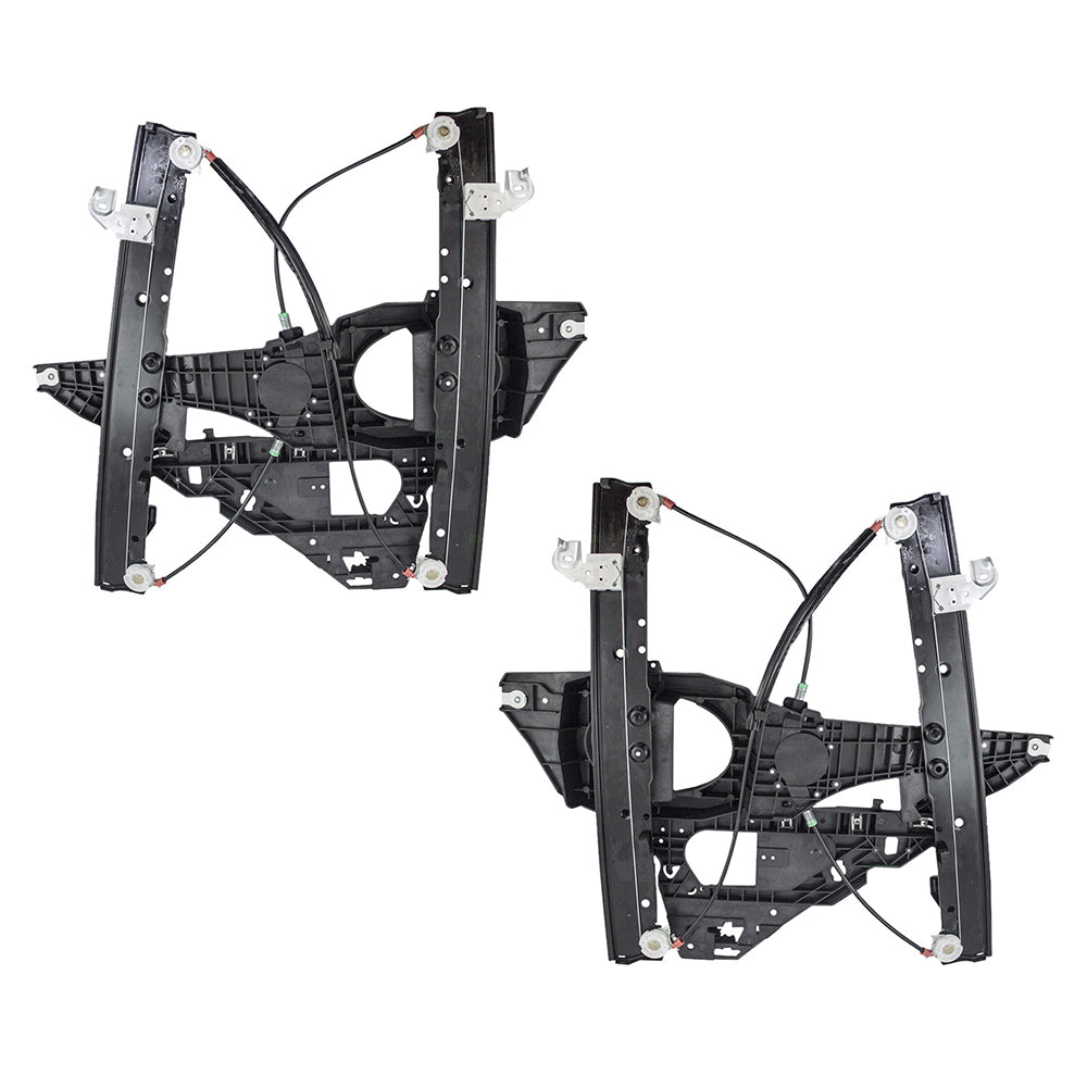 Brock Replacement Pair Set Front Power Window Lift Regulators Compatible with 6L1Z 7823209 AA 6L1Z 7823208 AA