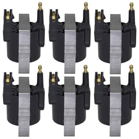 Brock Replacement 6 Piece Set Square Ignition Spark Plug Coils Compatible with 1986-1997 Aerostar Van 6 cylinder
