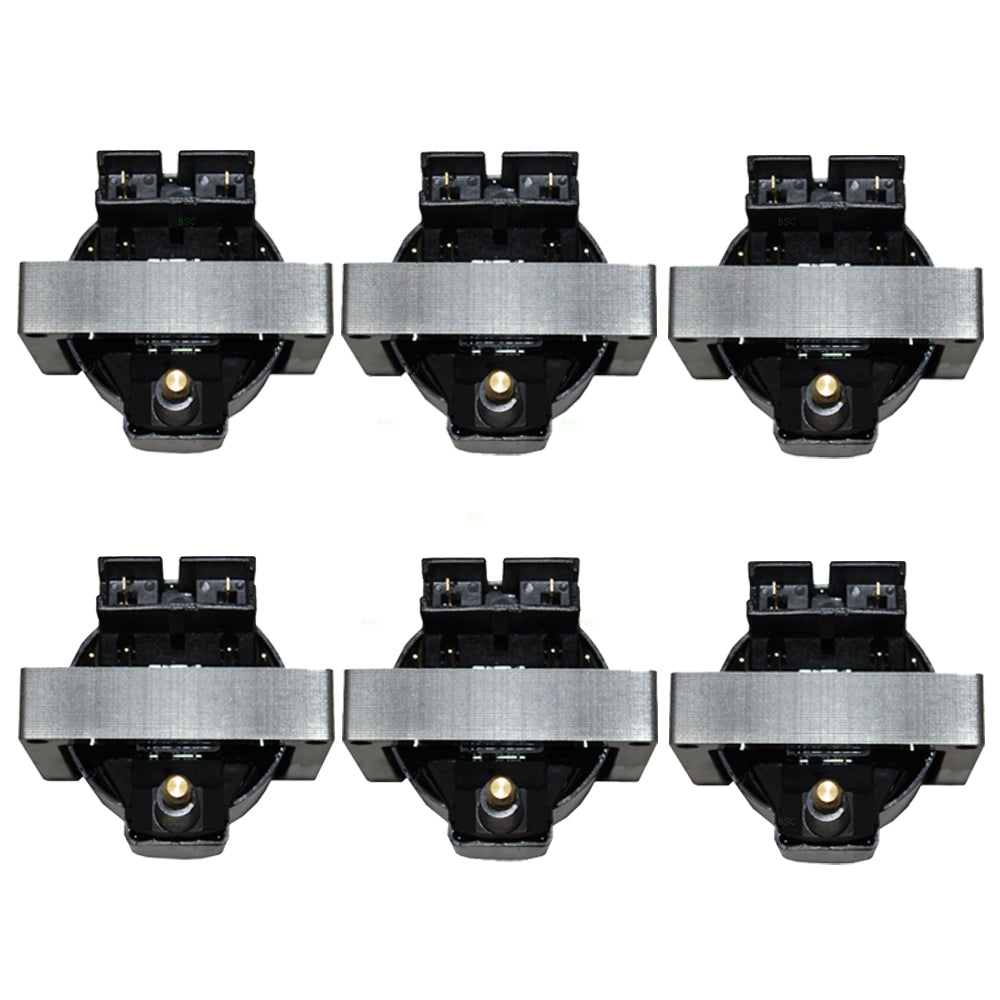 Brock Replacement 6 Piece Set Square Ignition Spark Plug Coils Compatible with 1986-1997 Aerostar Van 6 cylinder