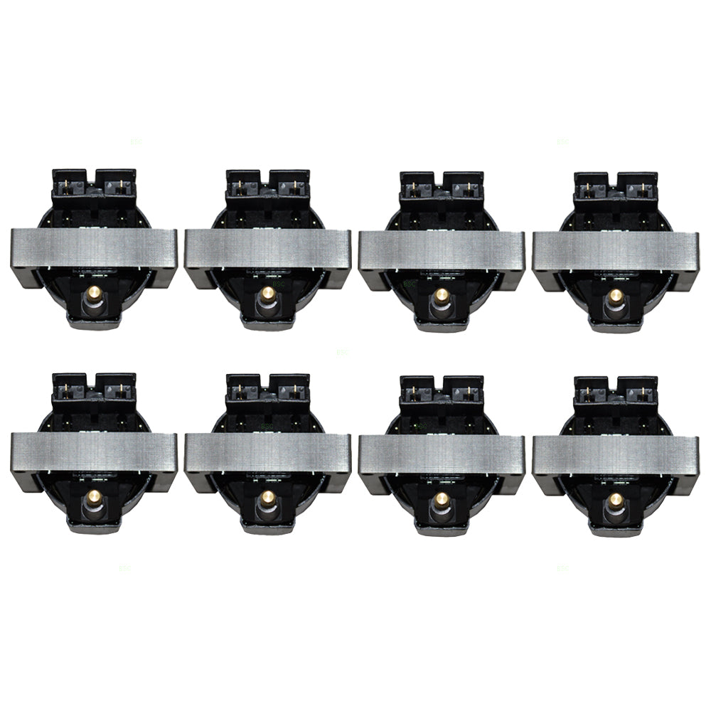 Brock Replacement 8 Piece Set of Eight Ignition Spark Plug Coils Compatible with 1984-1997 F100 F150 F250 F350 Pickup Truck 8 cyl