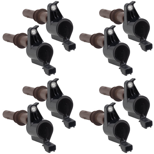 Brock Replacement 8 Pc Set Ignition Coils with Brown Boots Compatible with 2008-2010 Ford F-150