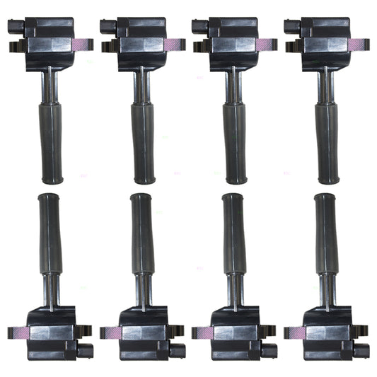 Brock Replacement 8 Piece Set Ignition Spark Plug Coils Compatible with XJ8 XJR XK8 XKR Vanden Plas 4.0L 8 cyl LNE1510AB