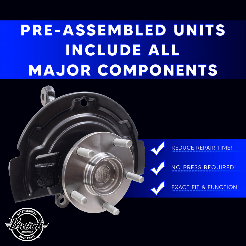 Brock Aftermarket Replacement Front Driver Left Passenger Right Loaded Steering Knuckle Assembly Set Compatible with 2002-2006 Nissan Altima