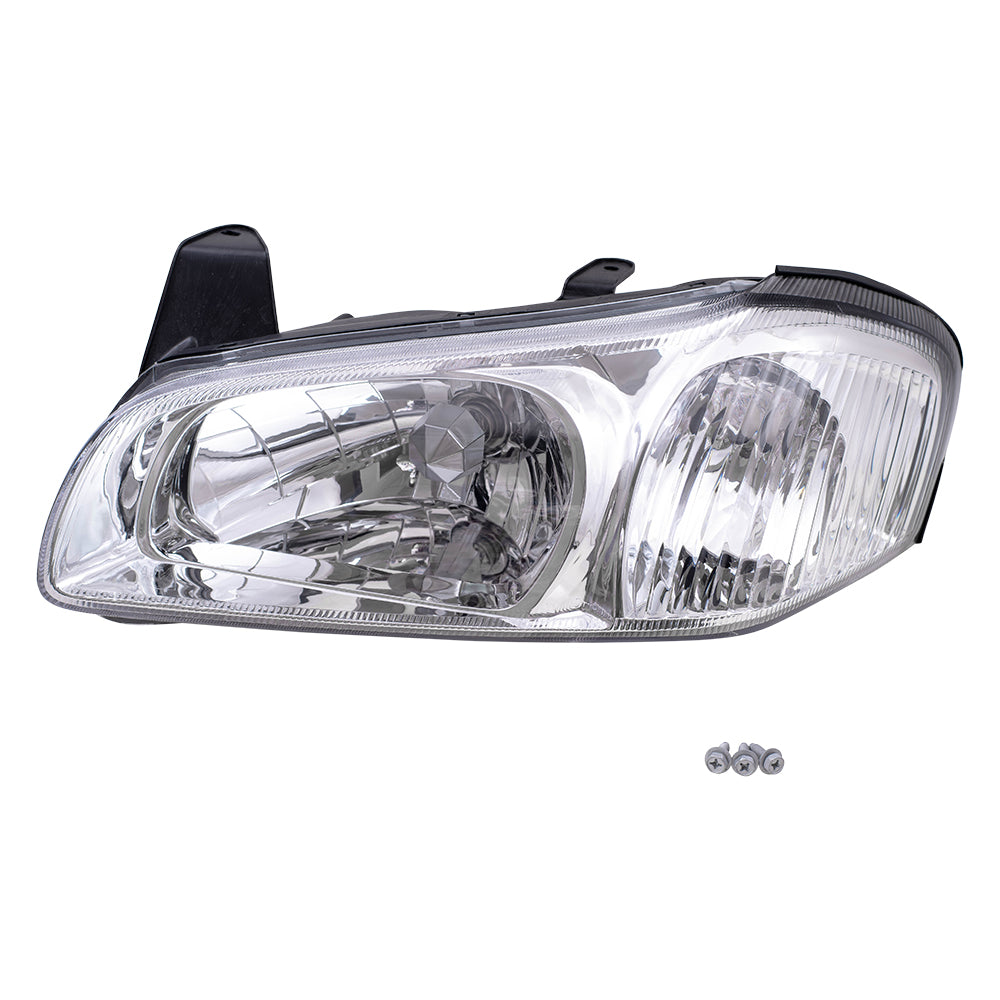 Brock Replacement Drivers Headlight Headlamp with Chrome Bezel Compatible with 00-01 Maxima 26060-2Y925
