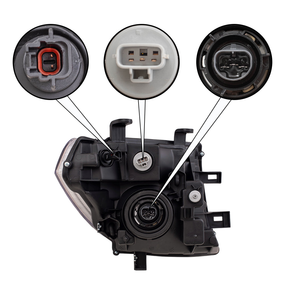 Brock Replacement Drivers Halogen Combination Headlight Headlamp Compatible with 05-07 Pathfinder 05-08 Frontier 26060EA525