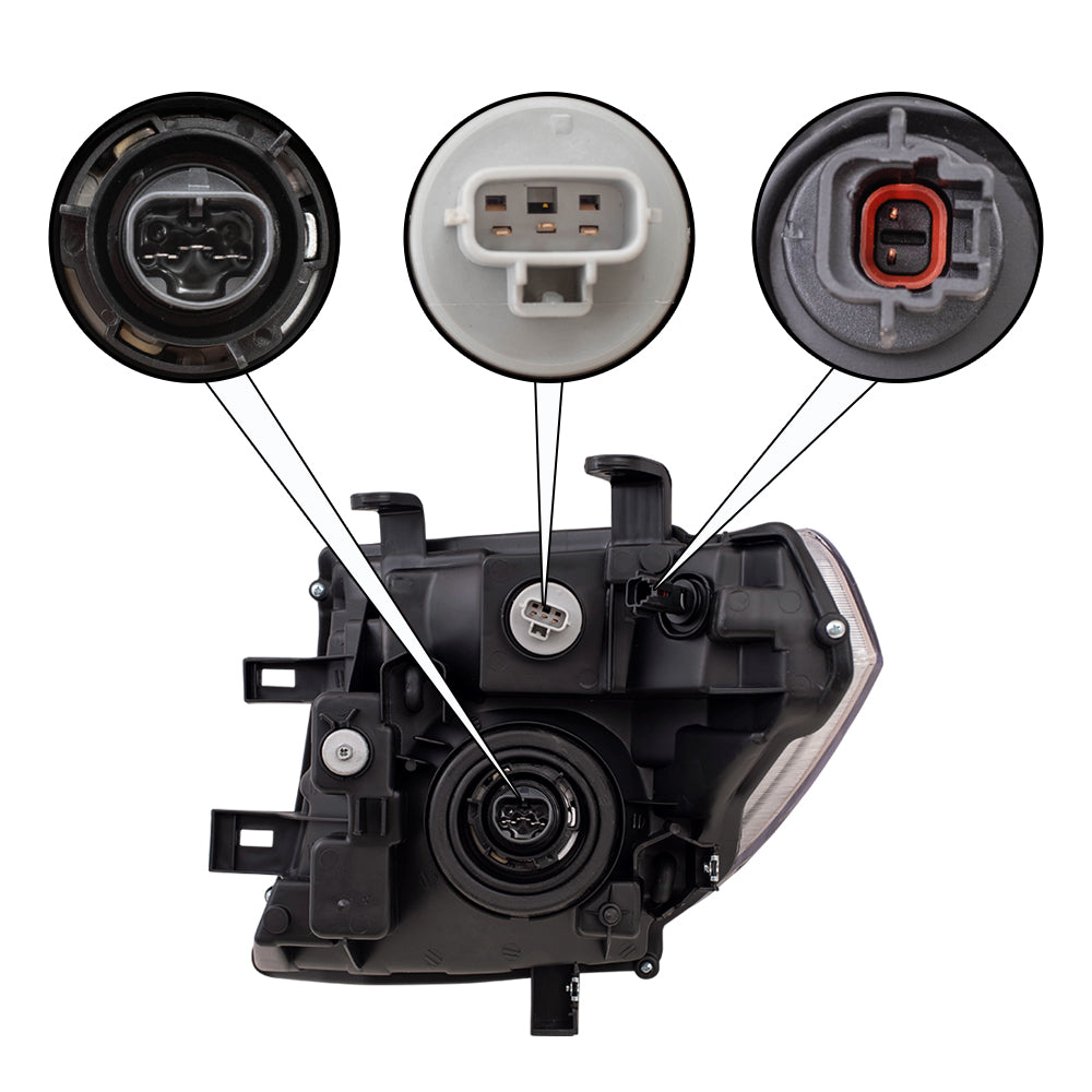 Brock Replacement Passengers Halogen Combination Headlight Headlamp Compatible with 05-07 Pathfinder & 05-08 Frontier 26010EA525