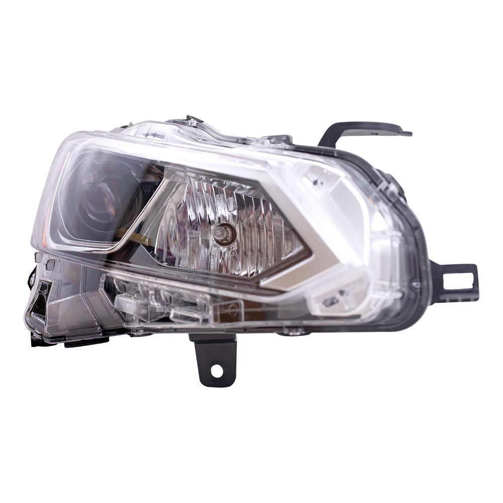 Brock Aftermarket Passenger Right Replacement Halogen Combination Headlight Assembly With Chrome Bezel Compatible With 2019-2022 Nissan Altima