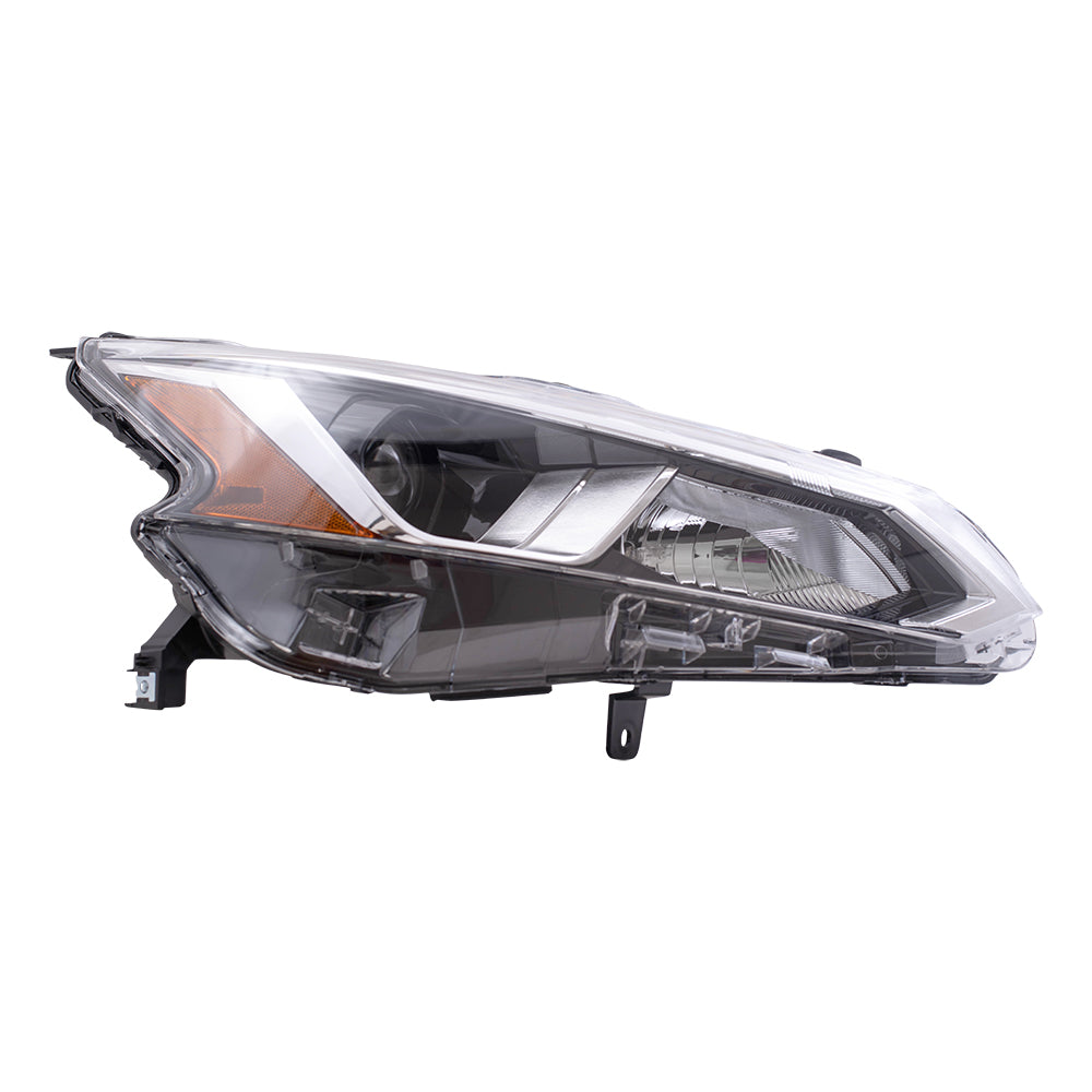 Brock Aftermarket Passenger Right Replacement Halogen Combination Headlight Assembly With Chrome Bezel Compatible With 2019-2022 Nissan Altima
