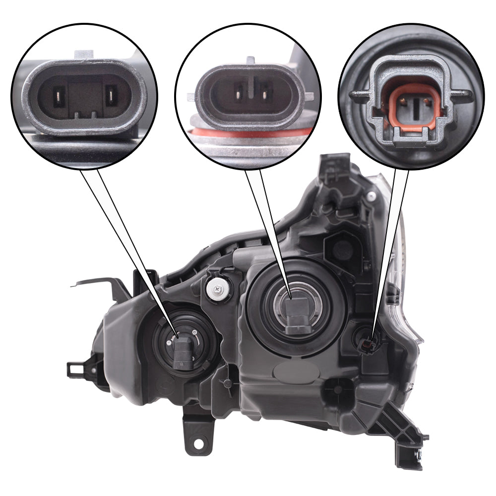 Brock Aftermarket Passenger Right Replacement Halogen Combination Headlight Assembly With Chrome Bezel Compatible With 2019-2022 Nissan Altima