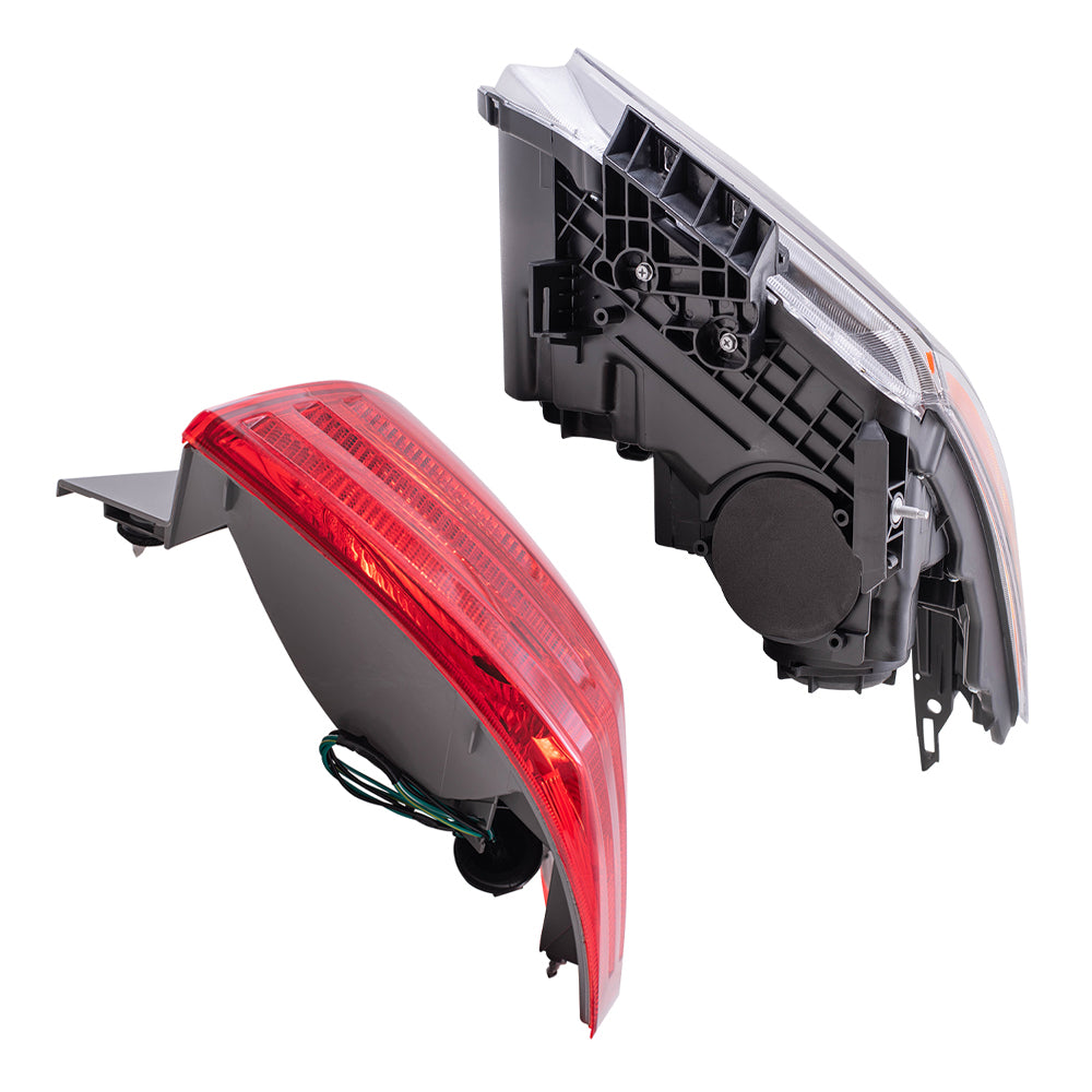 Brock Replacement Driver and Passenger Side HID Combination Headlights W/O HID Kit and Tail Light Assemblies Quarter Mounted 4 Piece Set Compatible with 2008-2010 Nissan Rogue