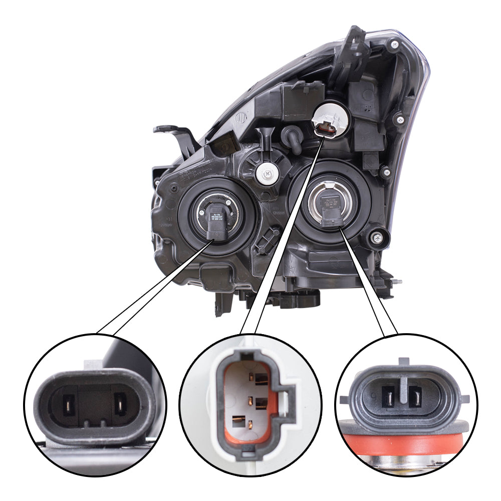 Brock Replacement Passenger Side Halogen Combination Headlight Assembly Compatible with 2014-2015 Rogue Select