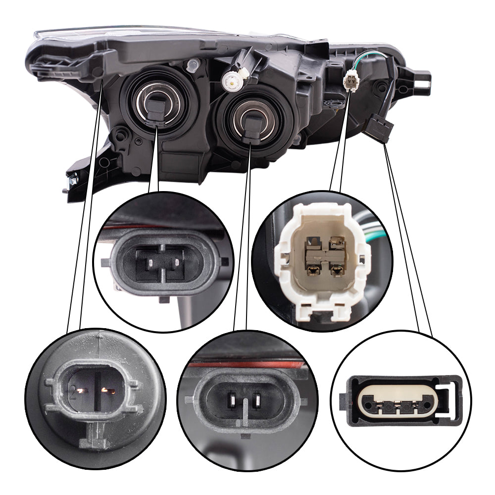 Brock Replacement Driver Side Halogen Combination Headlight Assembly Compatible with 2020 Versa