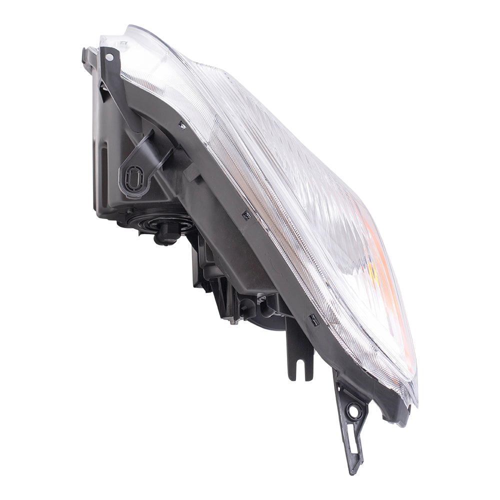Brock Replacement Passengers Halogen Combination Headlight Headlamp Ribbed Signal Lens Chrome Bezel Compatible with 11-13 Rogue 26010-1VK0B