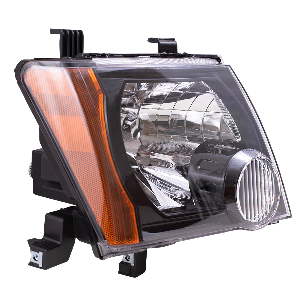 Brock Replacement Passenger Side Halogen Combination Headlight Assembly with Black Bezel Compatible with 2009-2015 Xterra S/X Models