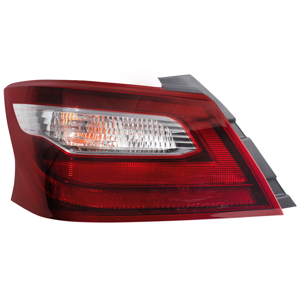 Brock Replacement Drivers Tail Light Quarter Panel Mounted Back Up Left Lamp w/ Smoke Lens Compatible with 2017-2018 Altima 265559HS1A NI2804111