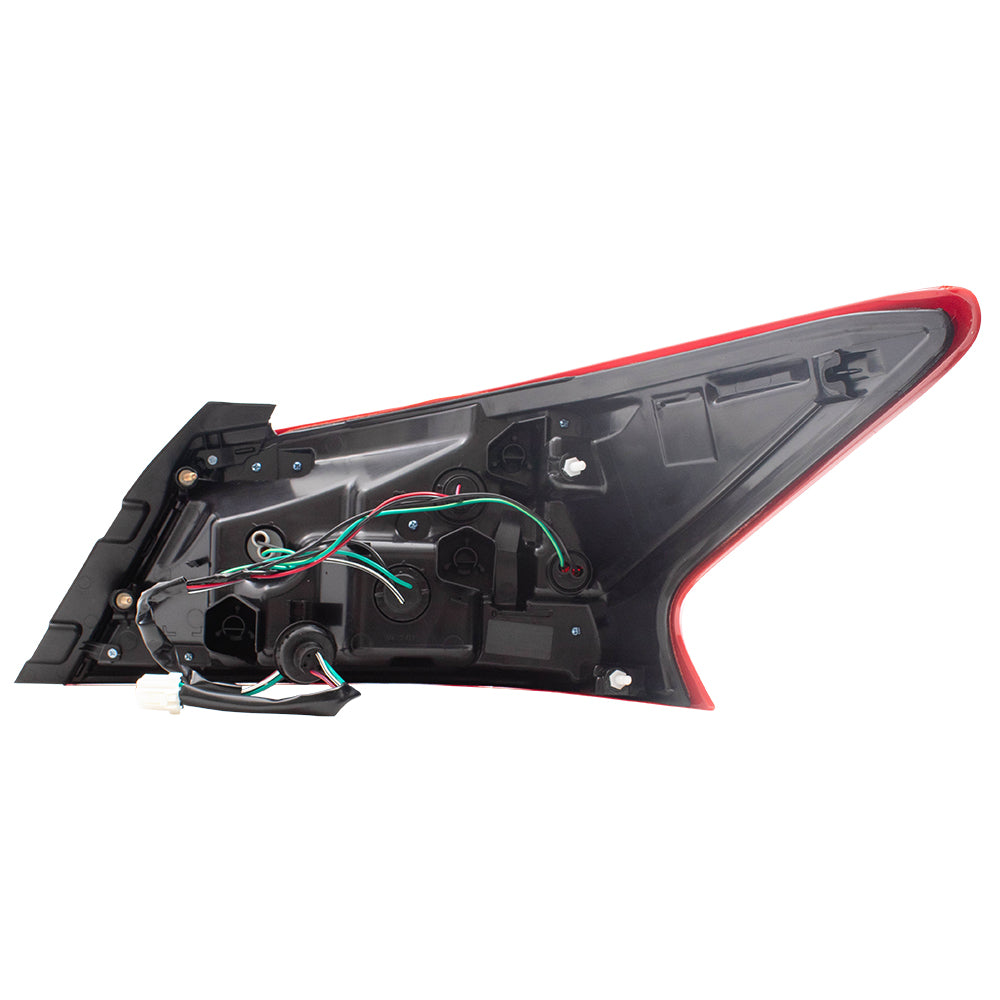 Brock Replacement Drivers Tail Light Quarter Panel Mounted Back Up Left Lamp w/ Smoke Lens Compatible with 2017-2018 Altima 265559HS1A NI2804111