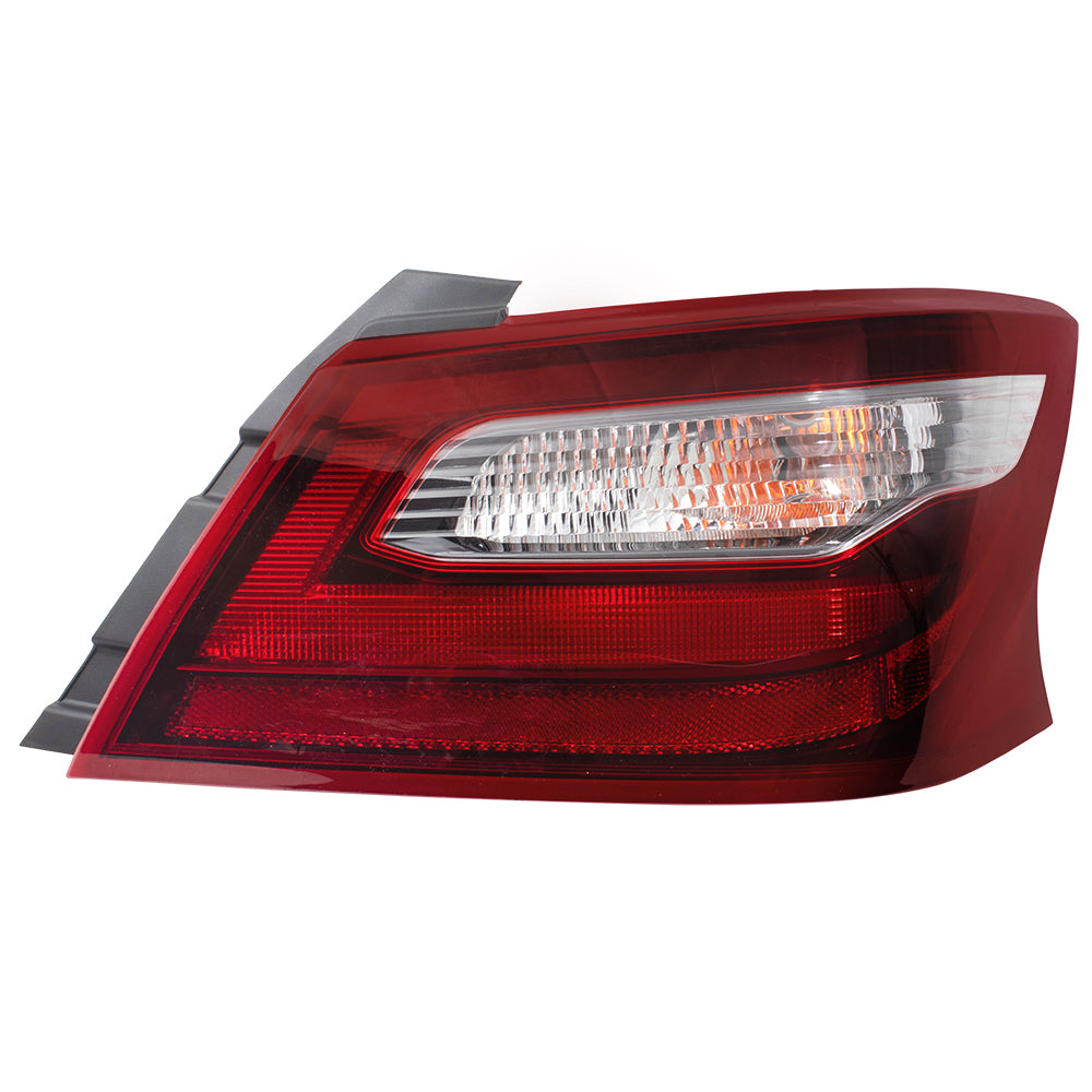 Brock Replacement Passengers Tail Light Quarter Panel Mounted Back Up Right Lamp w/ Smoke Lens Compatible with 2017-2018 Altima 265509HS1A NI2805111