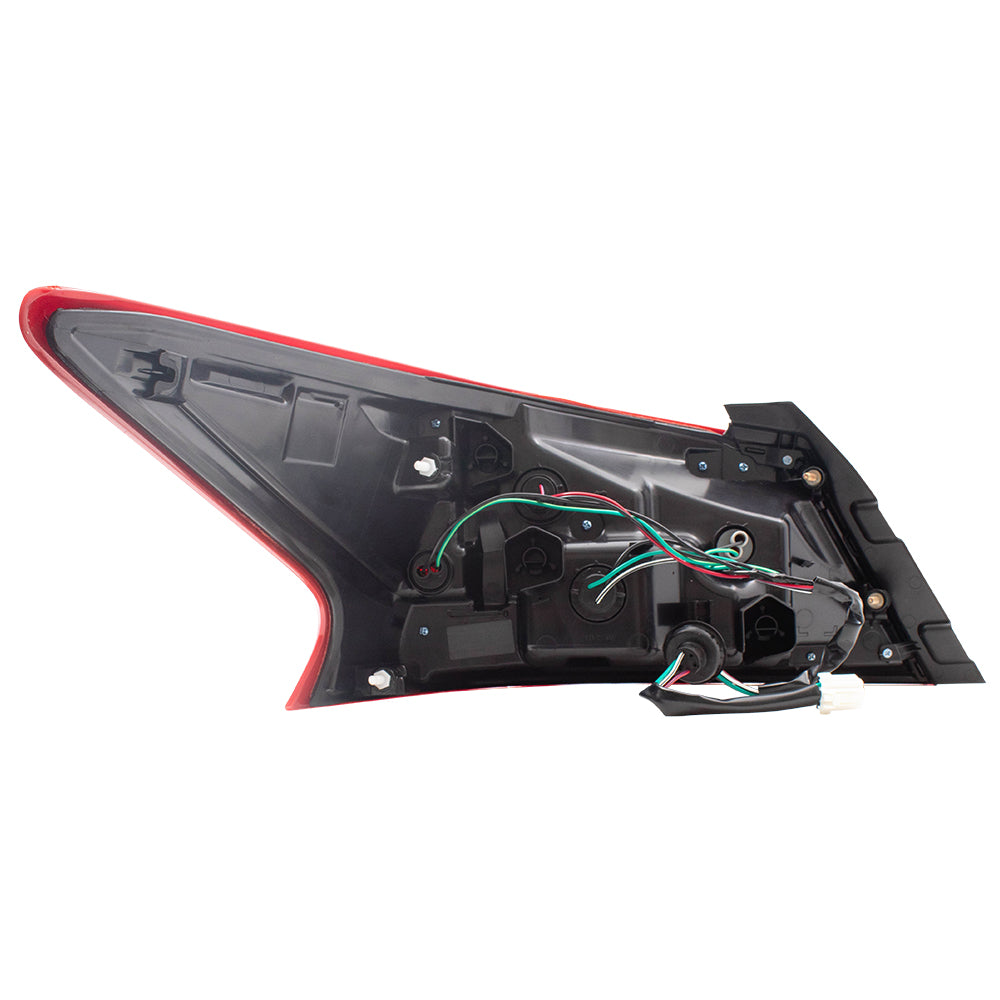 Brock Replacement Passengers Tail Light Quarter Panel Mounted Back Up Right Lamp w/ Smoke Lens Compatible with 2017-2018 Altima 265509HS1A NI2805111