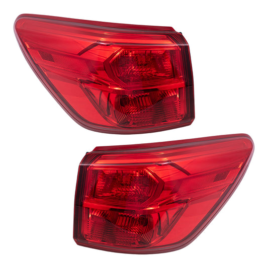 Brock Replacement Driver's and Passenger's Tail Light Assemblies Quarter Mounted Compatible with 17-19 Pathfinder 26555-9PF0A 26550-9PF0A