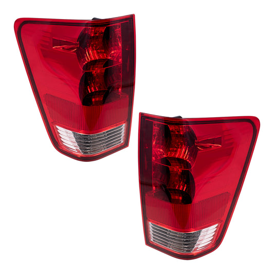 Brock Replacement Driver and Passenger Taillights Tail Lamps Compatible with 04-15 Titan Pickup Truck 265557S228 26550ZH226