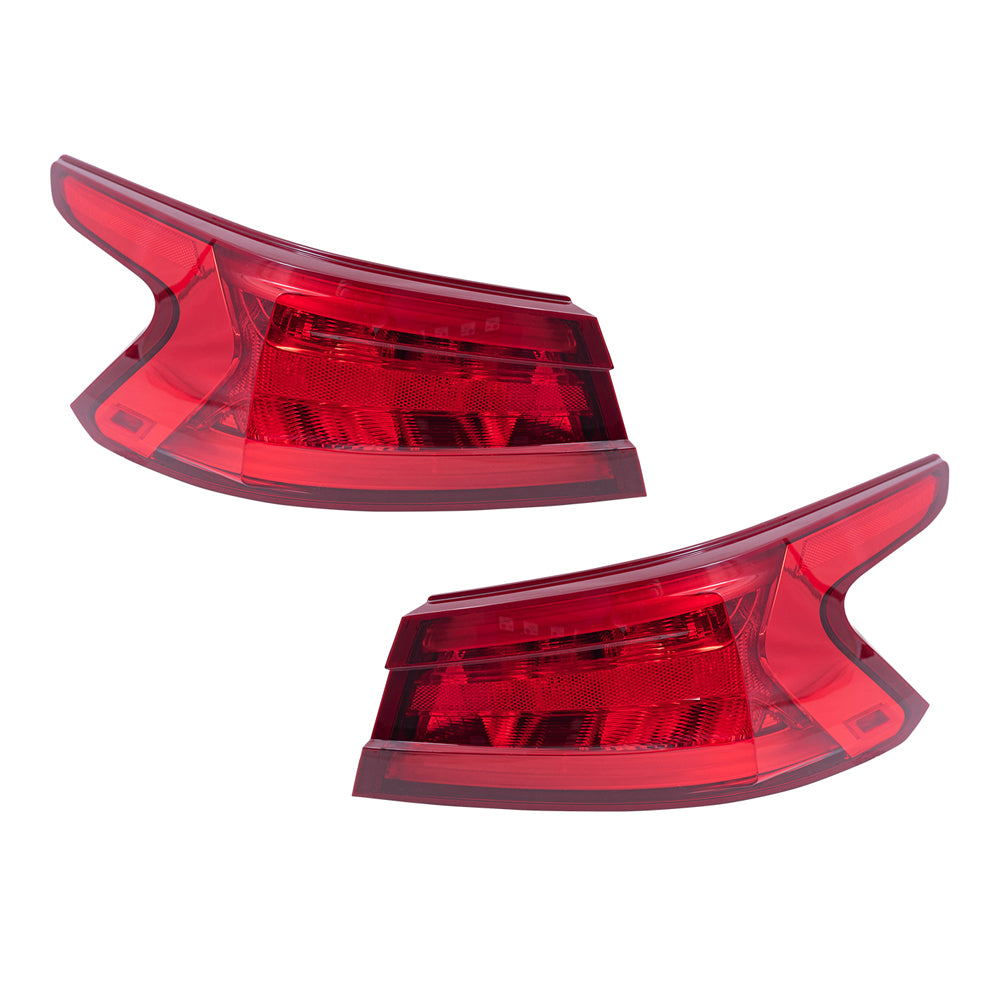 Brock Aftermarket Replacement Driver Left Passenger Right Combination Tail Light Assembly Body Mounted Set Compatible With 2016-2018 Nissan Maxima