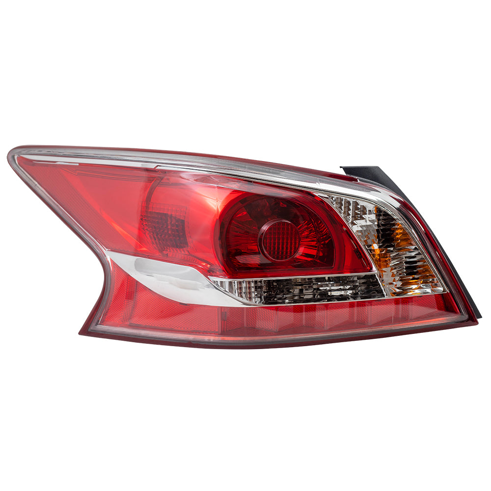 Brock Replacement Drivers Taillight Tail Lamp Lens with Red Edge Trim Compatible with 2013-2015 Altima Sedan 26555-3TA0B