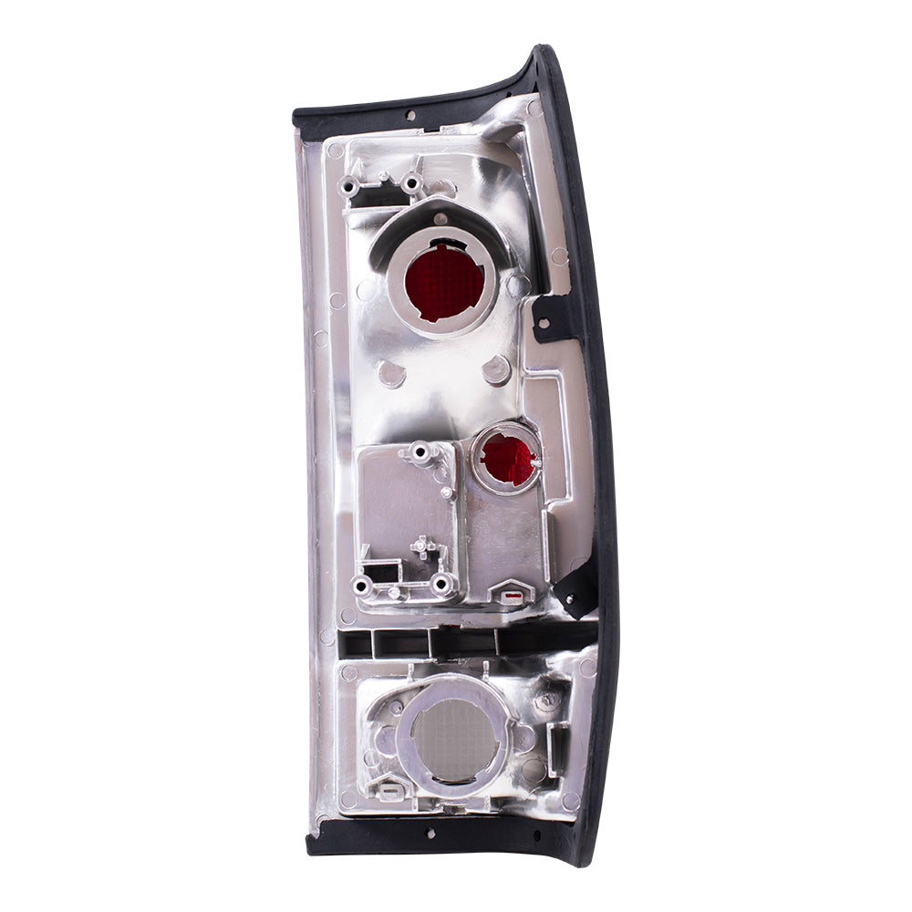 Brock Replacement Drivers Taillight Tail Lamp with Chrome Trim Compatible with 85-86 Pickup Truck 2655580W00