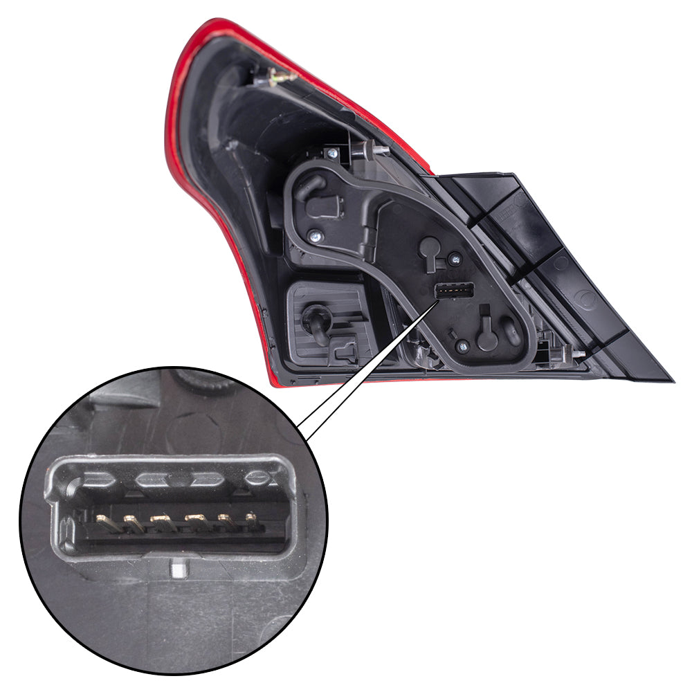 Brock Replacement Passengers Taillight Tail Lamp Compatible with 12-16 Versa Sedan 26550-3AN0A