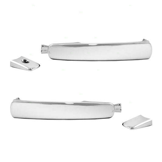 Brock Replacement for Pair Set Exterior Outside Chrome Front Door Handles Compatible with 03-07 Murano 80640CA012