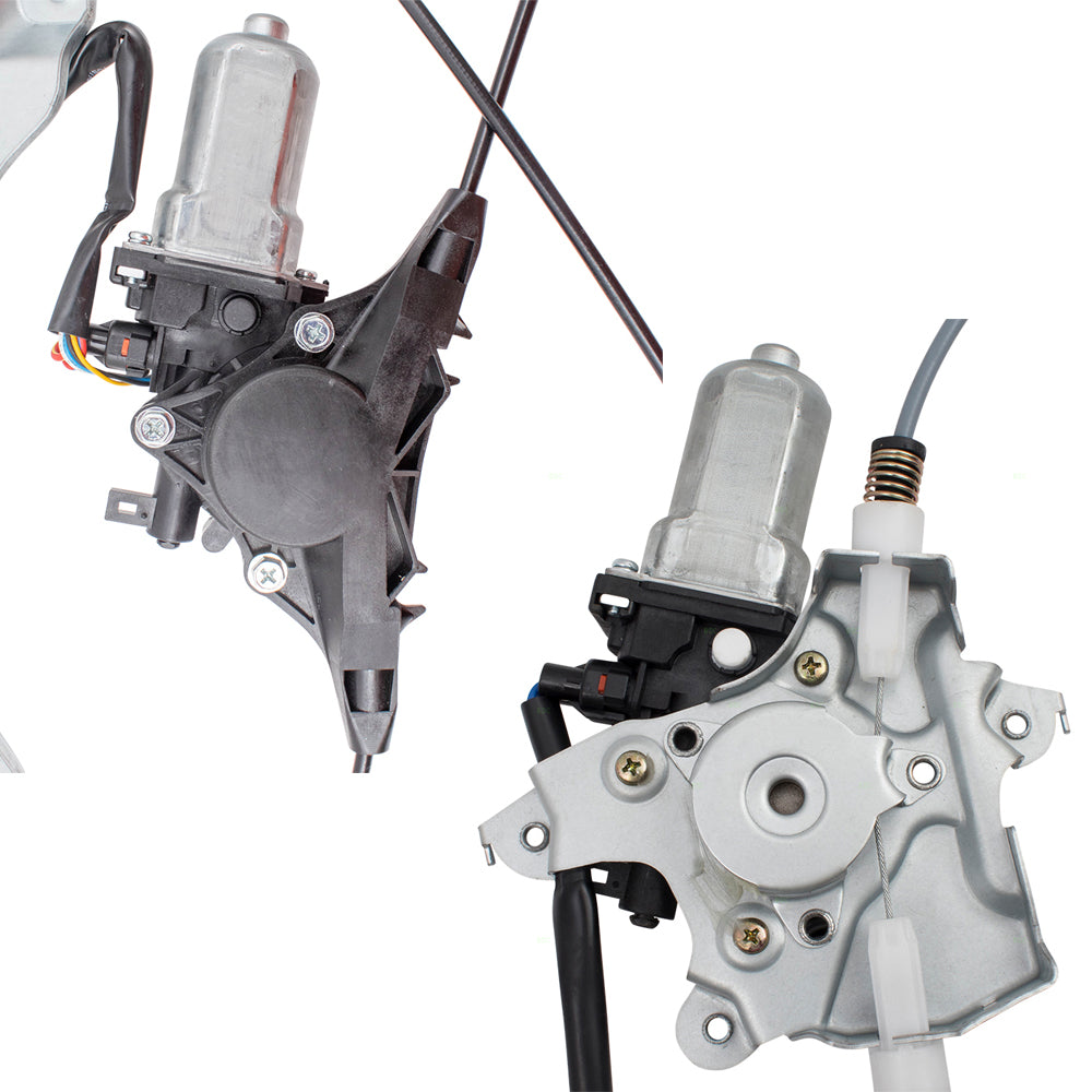 Brock Replacement Driver and Passenger Side Power Window Regulators with Motor 4 Piece Set Compatible with 2008-2013 Rogue & 2014-2015 Rogue Select