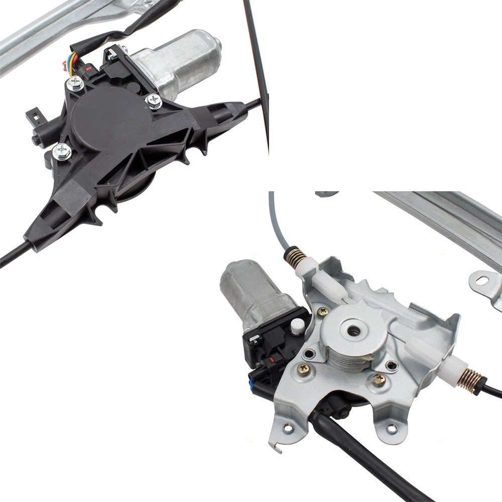 Brock Replacement Driver and Passenger Side Power Window Regulators with Motor 4 Piece Set Compatible with 2008-2013 Rogue & 2014-2015 Rogue Select