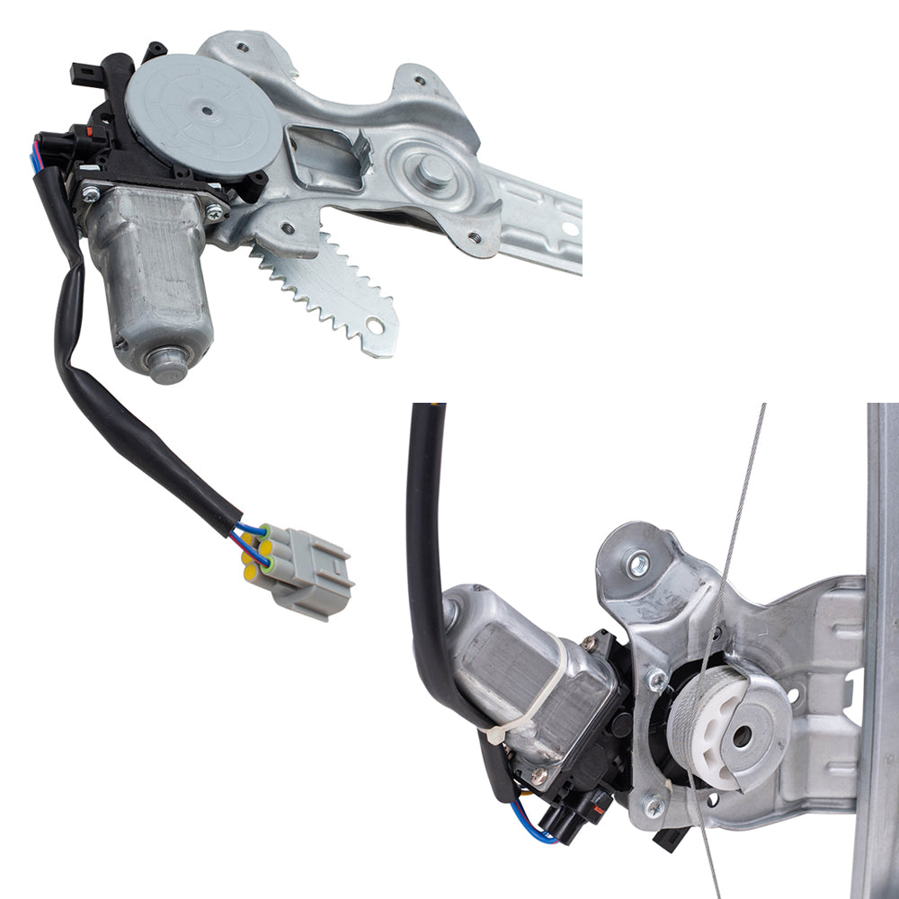 Brock Aftermarket Replacement Front and Rear Driver Left Passenger Right Power Window Regulator 4 Piece Set with Motor Compatible with 2013-2019 Nissan Sentra