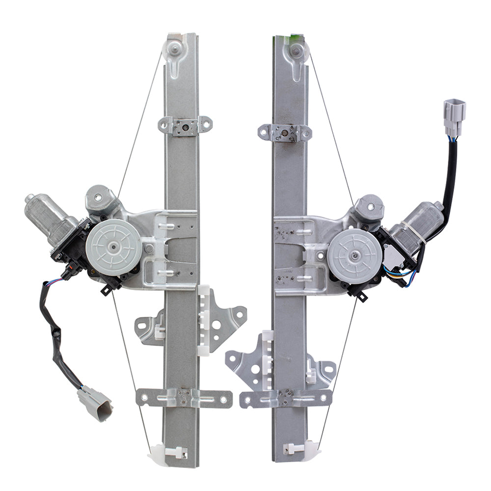 Brock Aftermarket Replacement Part Front Driver Side Power Window Regulator with Motor-6 Pin Connector and Passenger Side with Motor 2-Pin Connector Set Compatible with 2013-2019 Nissan Sentra