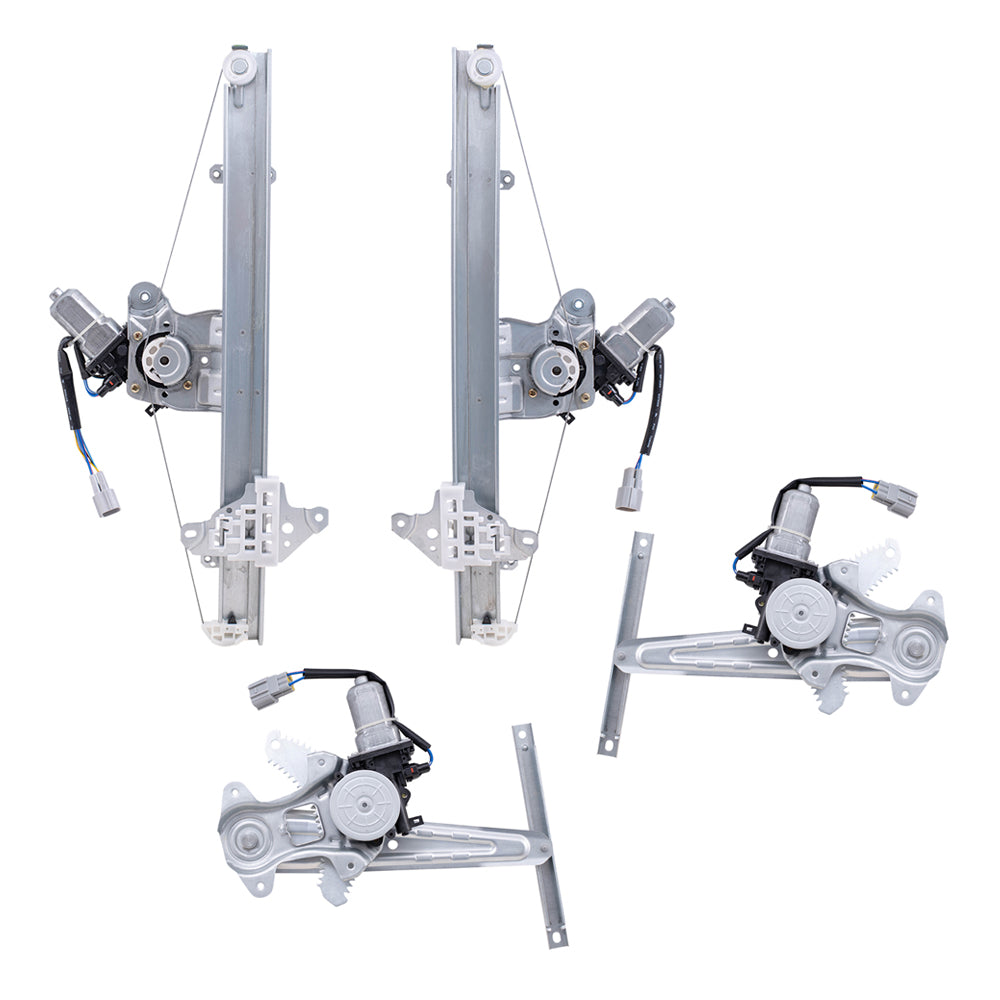 Brock Replacement Driver Left Passenger Right Front & Rear Power Window Regulator With Motor 4pc Set Compatible With 13-24 Nissan Leaf 20-23 Nissan Sentra