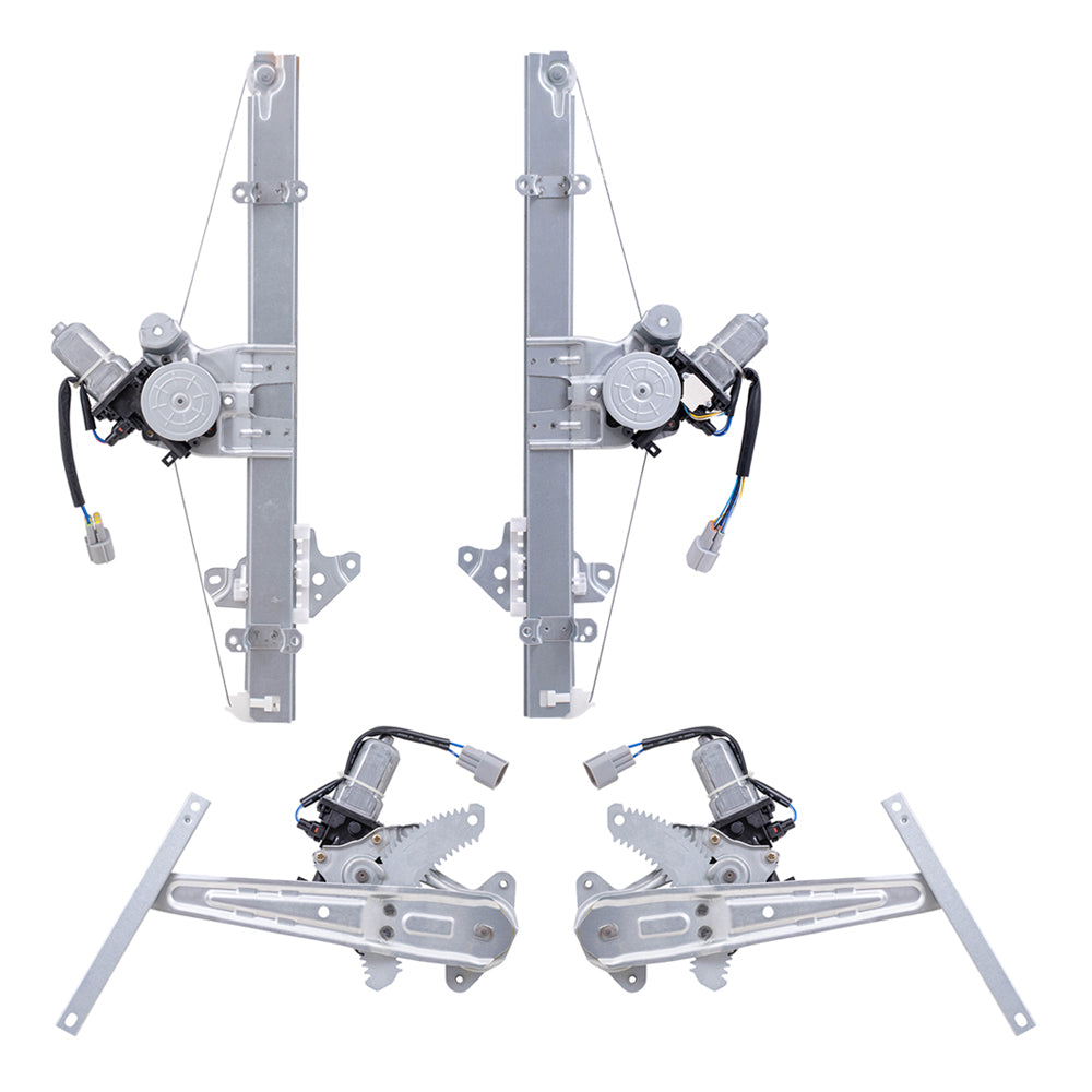 Brock Replacement Driver Left Passenger Right Front & Rear Power Window Regulator With Motor 4pc Set Compatible With 13-24 Nissan Leaf 20-23 Nissan Sentra