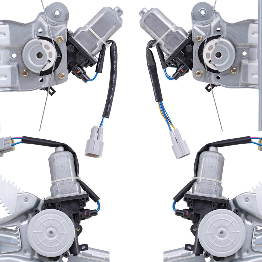 Brock Replacement Driver Left Passenger Right Front & Rear Power Window Regulator With Motor 4pc Set Compatible With 13-24 Nissan Leaf 20-23 Nissan Sentra