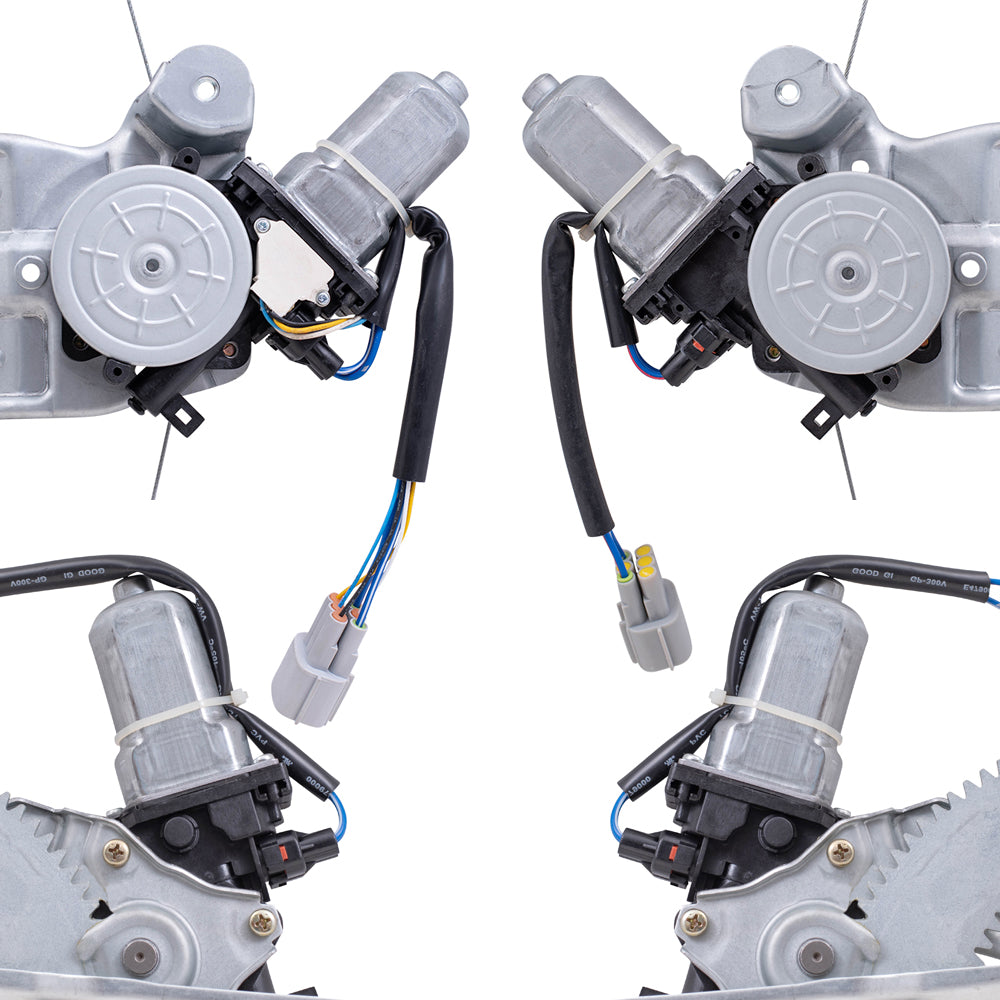 Brock Replacement Driver Left Passenger Right Front & Rear Power Window Regulator With Motor 4pc Set Compatible With 13-24 Nissan Leaf 20-23 Nissan Sentra
