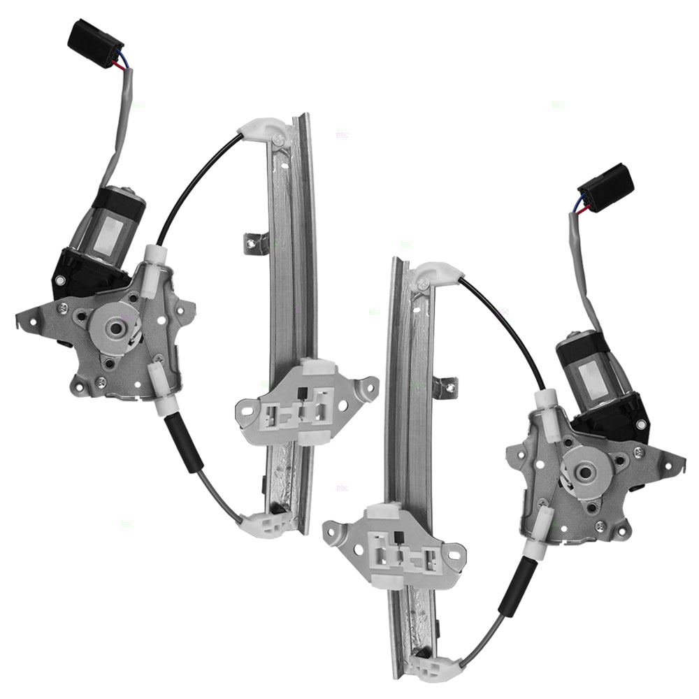 Brock Replacement Pair Set Rear Power Window Lift Regulators w/ Motors Assemblies Compatible with 07-12 Altima Maxima 82721-JA000 82730-JA00A