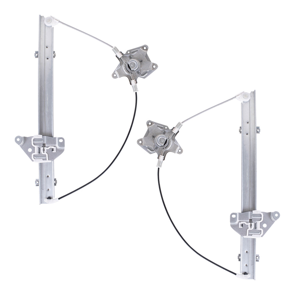 Brock Replacement Driver and Passenger Front Manual Window Lift Regulators Assemblies Compatible with 86-97 Pickup Truck 807013B300 807003B300