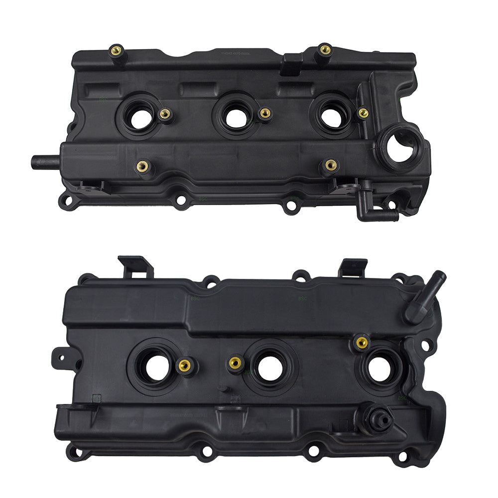 Brock Replacement 8 Pc Front Valve Covers w/ 6 Ignition Coils Compatible with 02-08 I35 Altima Maxima Murano Quest
