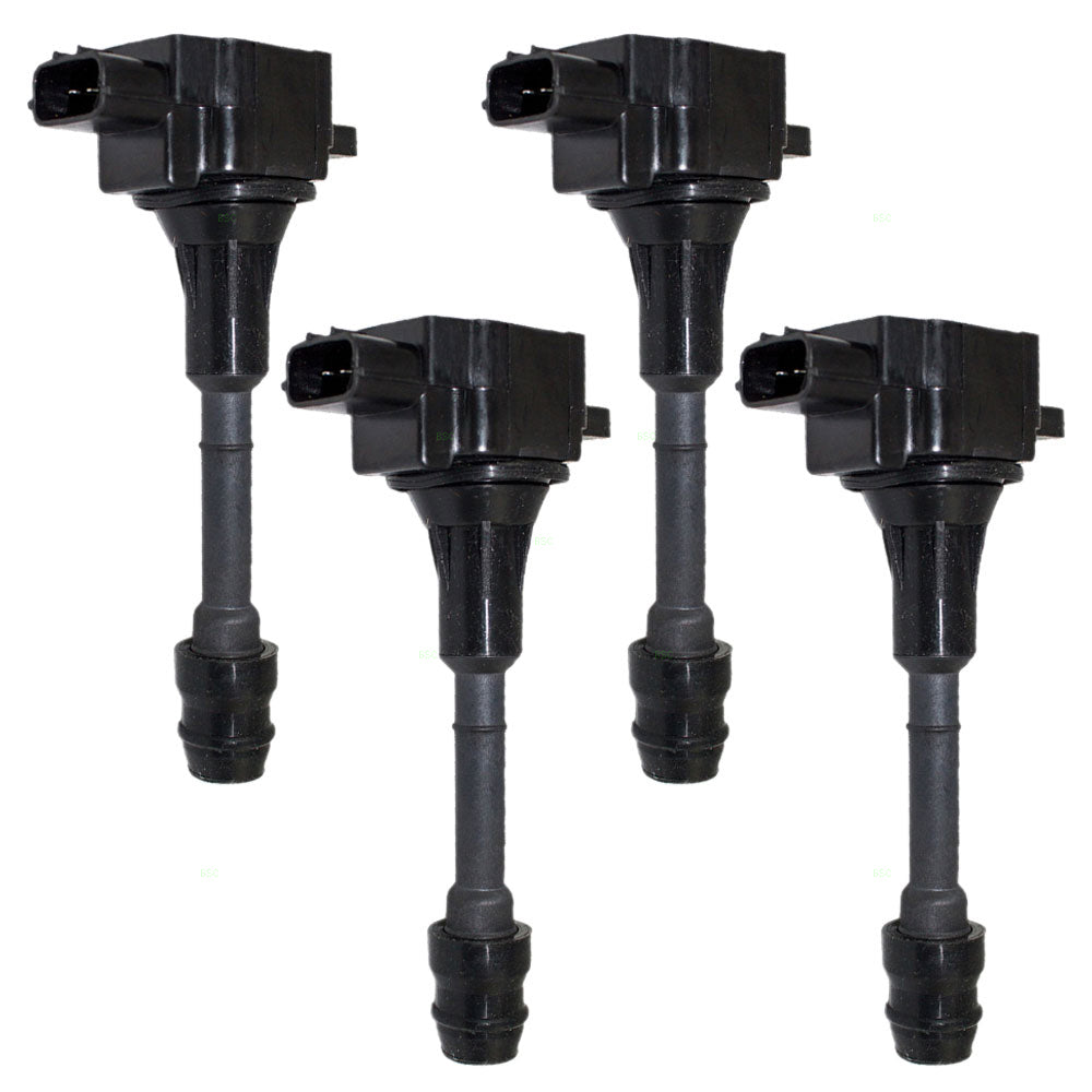 Brock Replacement for 4 Piece Set of Ignition Spark Plug Coils Compatible with 02-06 Sentra 2.5L 4 cylinder 224488H315